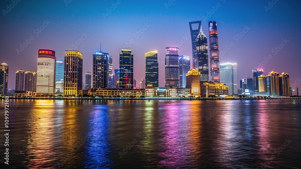 Obraz premium Background_Architecture_City_Night_Scene