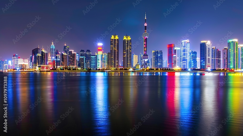 Fototapeta premium Background_Architecture_City_Night_Scene