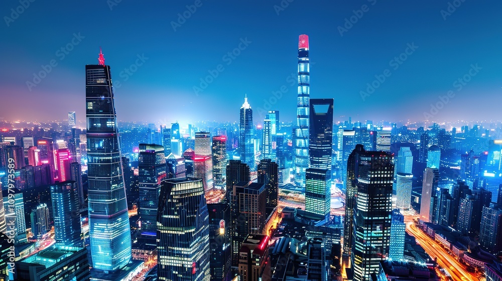 Obraz premium Background_Architecture_City_Night_Scene