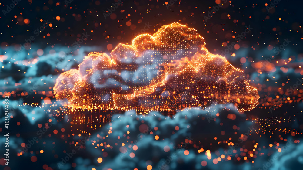 Glowing Cloud 3D Render Abstract Background Glowing Cloud 3D Render Abstract Background