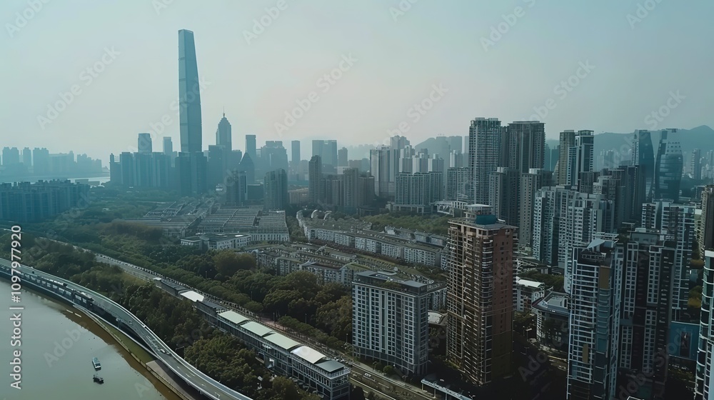Obraz premium Beautiful_skyscrapers_and_other_modern_buildings