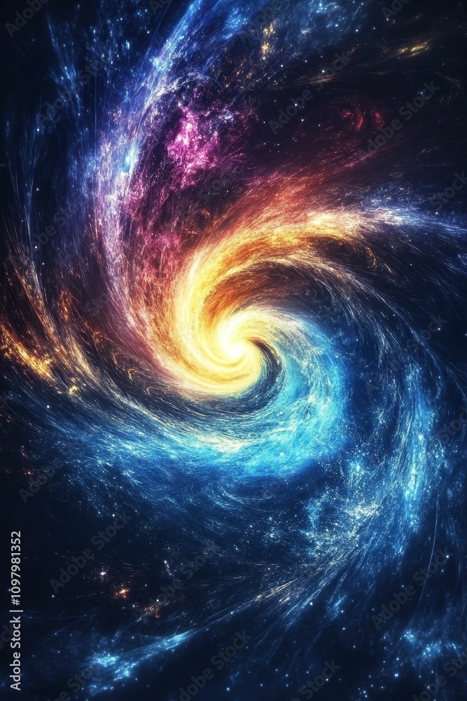 Fototapeta premium Cosmic swirl, vibrant nebula, stellar colors.