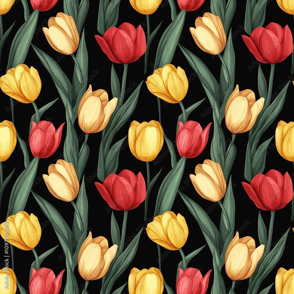 Obraz premium Tulip flower pattern