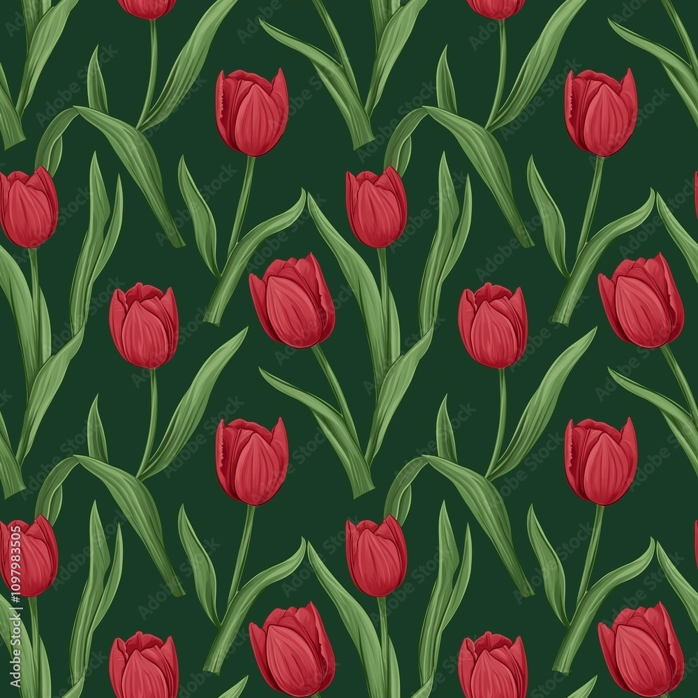 Obraz premium Tulip flower pattern