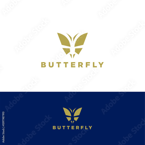 Vector - Butterfly conceptual simple icon. Logo. Vector illustration