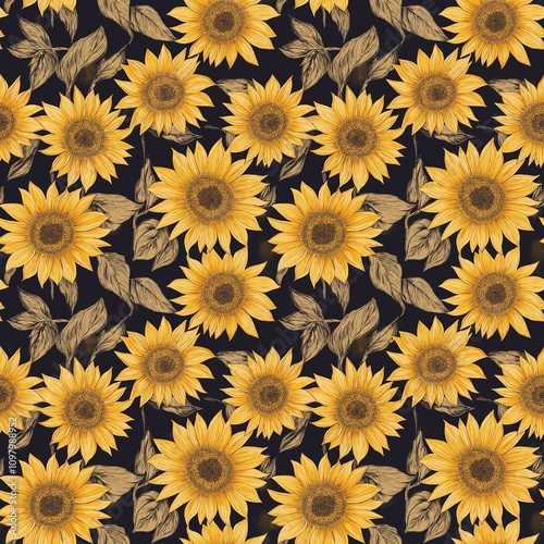 Sunflower flower pattern photo