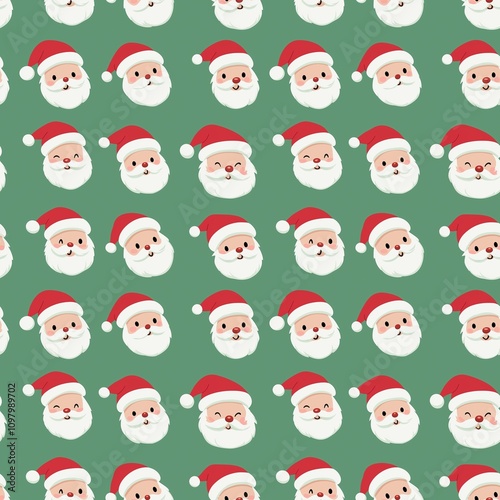 Santa Claus faces pattern photo