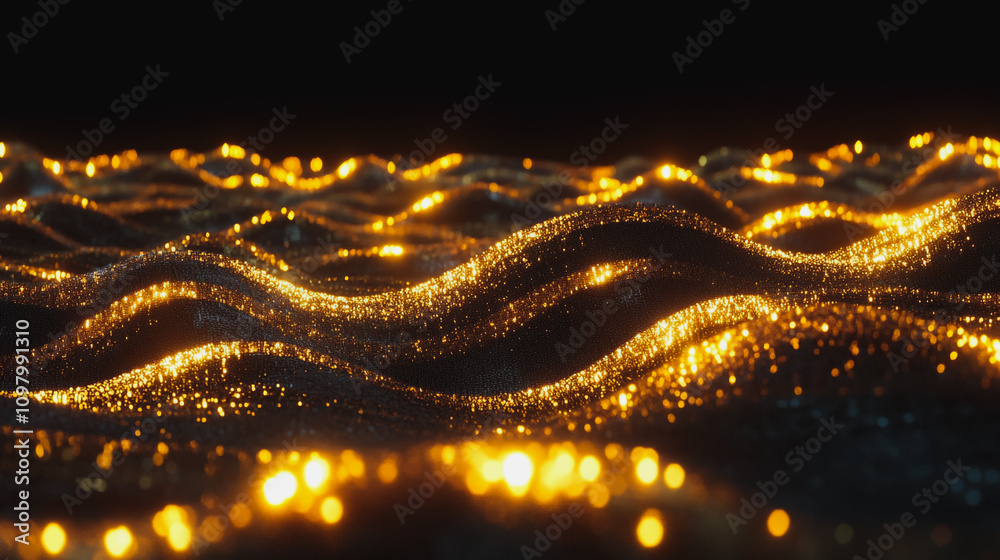 Naklejka premium Abstract digital background electromagnetic wave background Innovation digital wave background information technology background The background is the background. gradient wave digital wave banner Ca