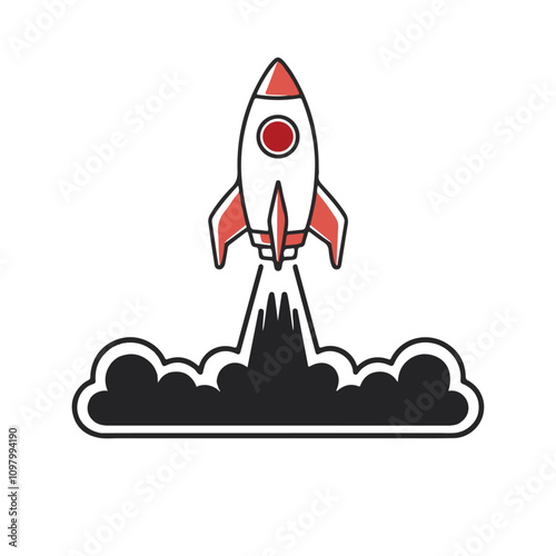 Rocket icon. Simple outline rocket signs set. Rocket launched icon.