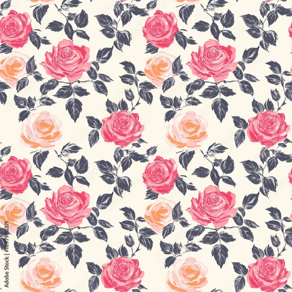 Naklejka premium rose flower pattern