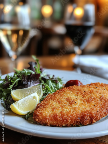 Argentinian milanesa with a crispy breaded crust
