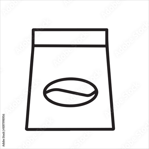 Coffee Bag Line Icon Vector