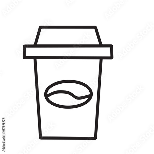 Pvektor coffee cup outline iconrint