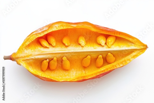 Ripe Cempedak Fruits Exposed in Vivid Orange Yellow Glory photo