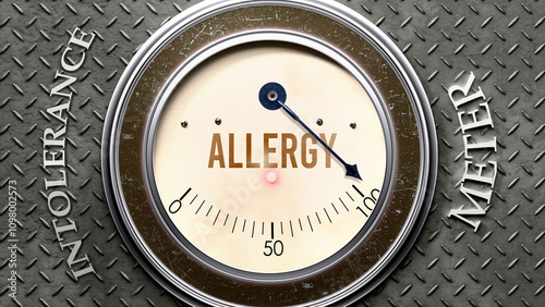 Tableau sur toile Allergy and Intolerance that is hitting a full scale, showing a very high level of allergy, overload of it, too much of it
