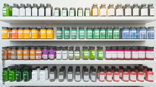 The pharmacy's shelves are neatly arranged with a diverse range of health and wellness items.