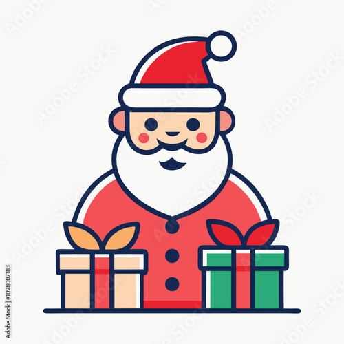 Santa Claus is fascinating with gift presents