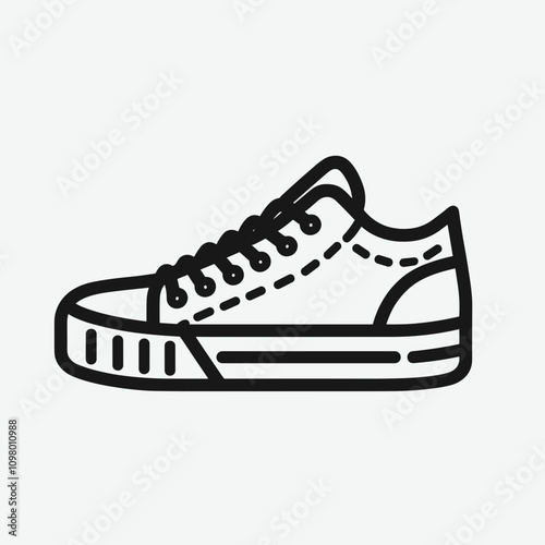 Casual sneaker icon with detailed lines