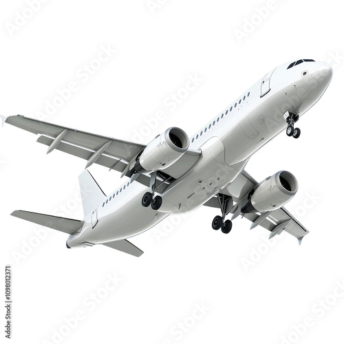 Modern Aircraft in Flight Against a Black Background