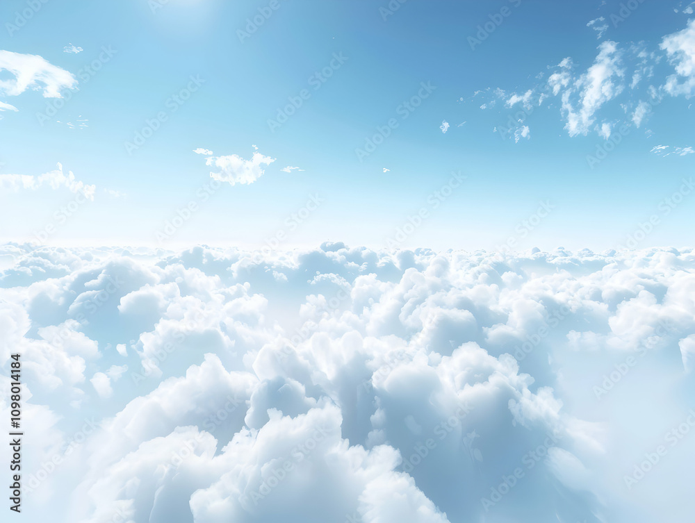 Fototapeta premium Clear sky background, cloudy light blue sky texture. Background for banner, backdrop or texture for 3D mapping, Sky blue background