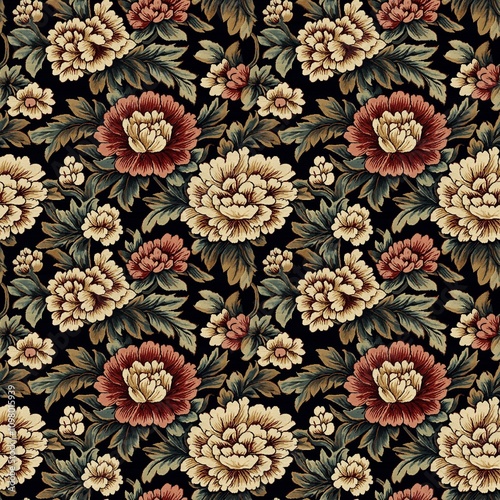 vintage carpet flower pattern photo