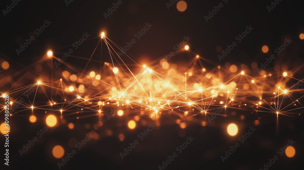 Obraz premium Abstract business connection of lines from nodes It is connected to endless nodes and represents the innovation of communication in the network.