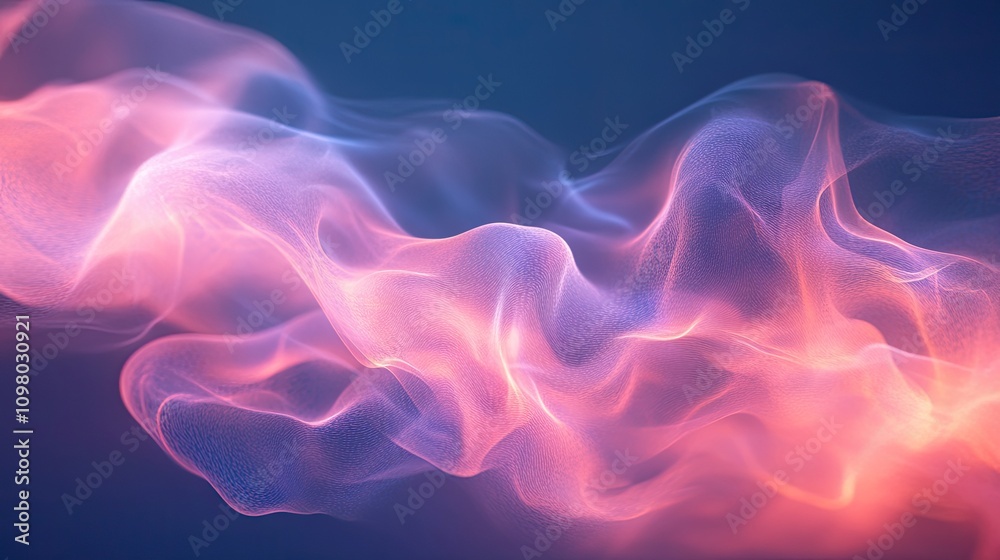 Obraz premium Abstract Pink And Blue Wave Flowing Energy