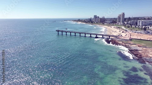 Wallpaper Mural Birds Eye view of ocean with pier in distance  Torontodigital.ca