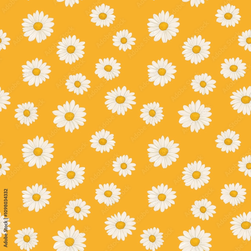 Fototapeta premium Daisy flower pattern