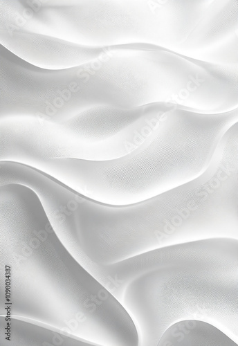 Abstract background image of white wavy lines, creating a soft and flowing texture Smooth wavy lines forming a continuous abstract geometric pattern 