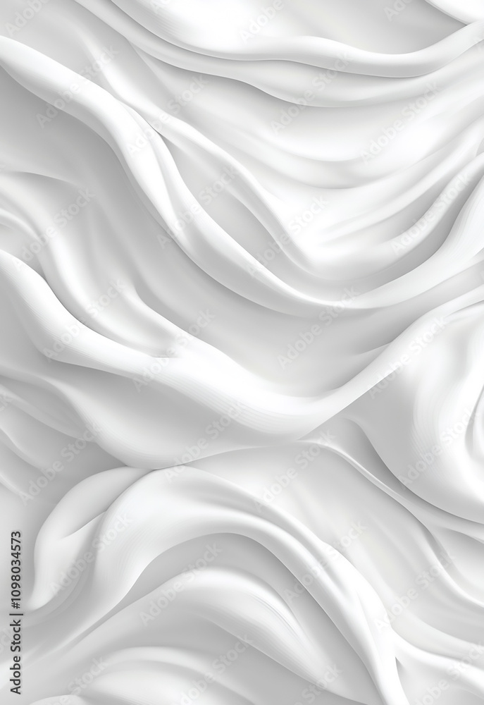Fototapeta premium Abstract background image of white wavy lines, creating a soft and flowing texture Smooth wavy lines forming a continuous abstract geometric pattern 