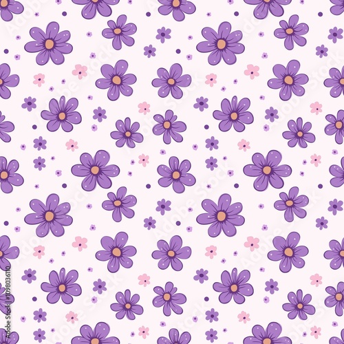 Violet flower pattern photo