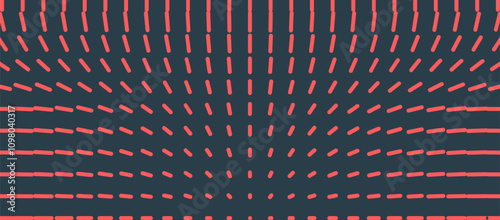 Dynamic Wavy Movement Effect Conceptual Ultra Modern Minimalistic Art Vector Red Black Abstract Background. Spreading of Particles Graphical Abstraction Wide Wallpaper. Modern Digital Art Illustration