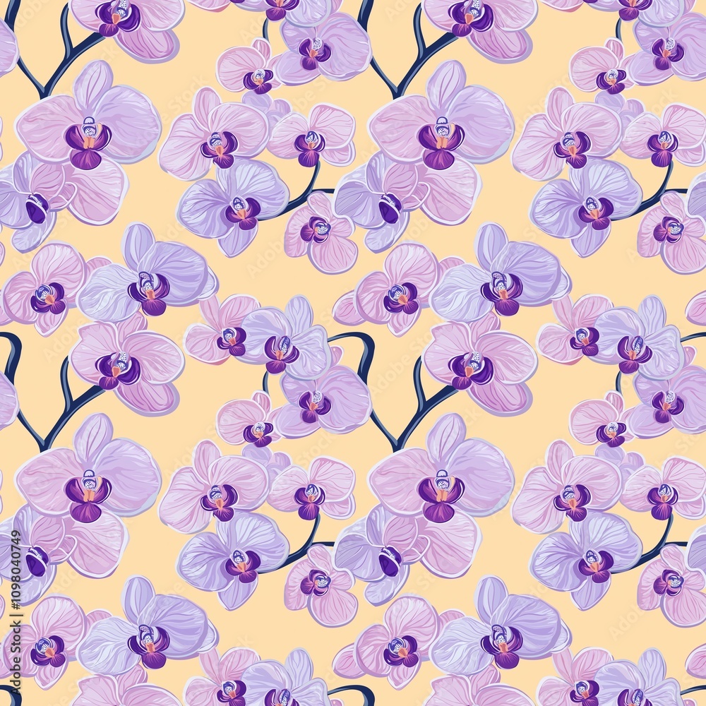 Obraz premium Orchid flower pattern