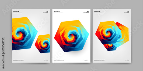 colorful abstract brutal shape trendy background cover poster