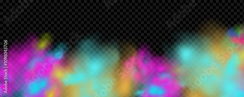 Background of an explosion of colorful smoke clouds.Multicolor fog with blue and yellow particles.