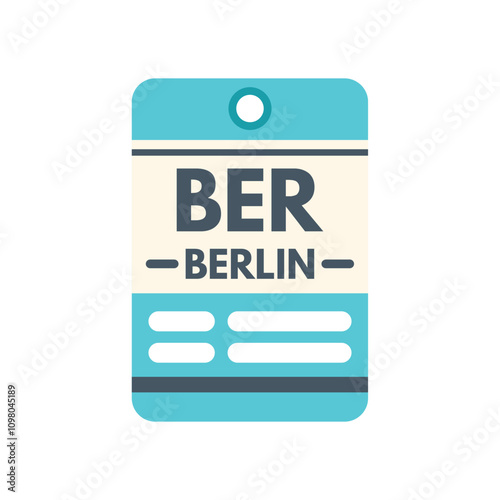 Luggage tag with the airport code ber for berlin brandenburg airport