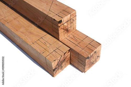 Three strips of wood were cut and painted with black lines