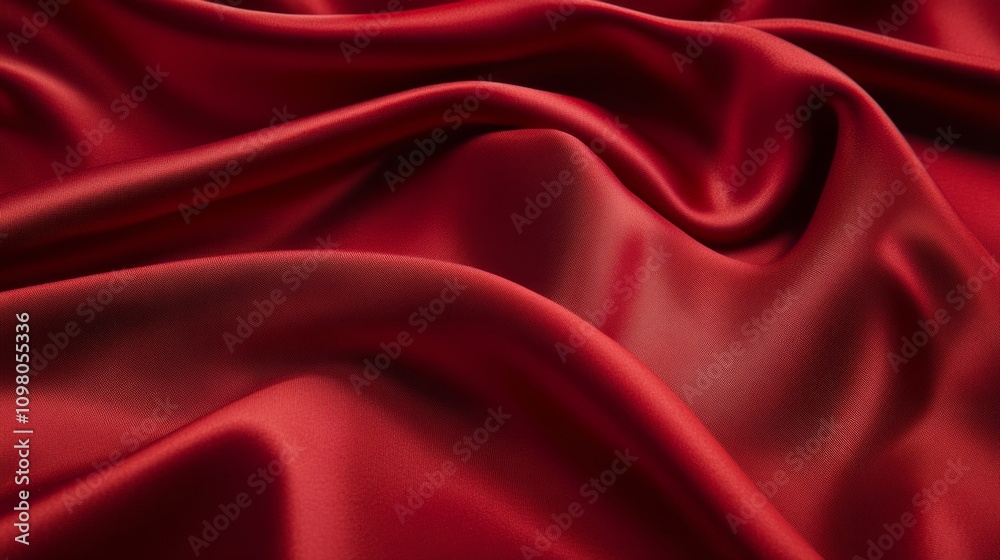 Obraz premium red wavy satin background
