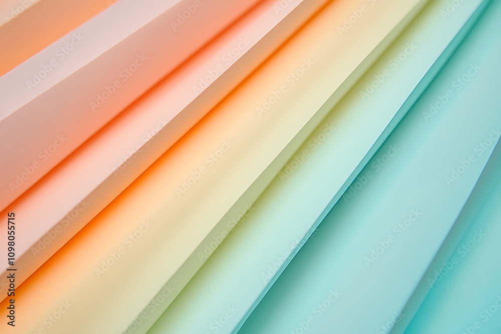Fototapeta premium A close-up of layered pastel-colored paper sheets arranged in a visually pleasing manner.