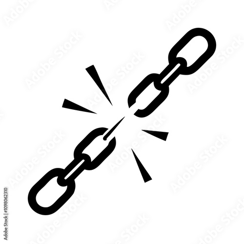 Illustration of a broken chain link symbolizing disconnection and failure
