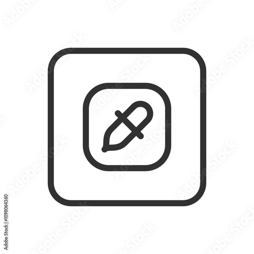 Picker in square. Design and design tools icons. Modern, simple flat vector illustration for web site or mobile app