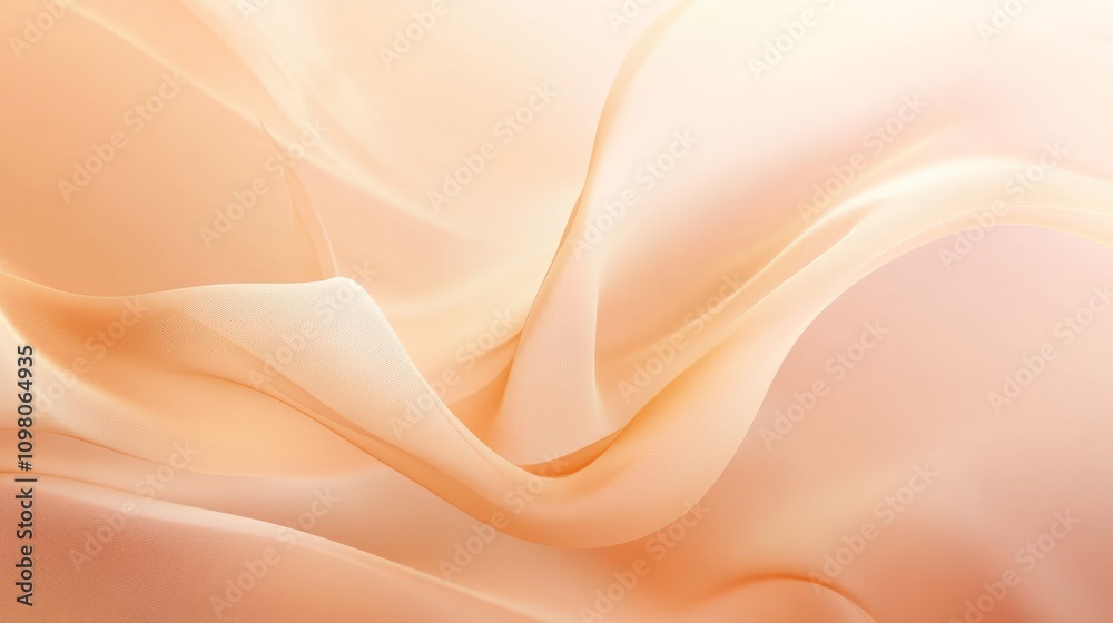 Obraz premium 3d rendered empty light peach wavy background