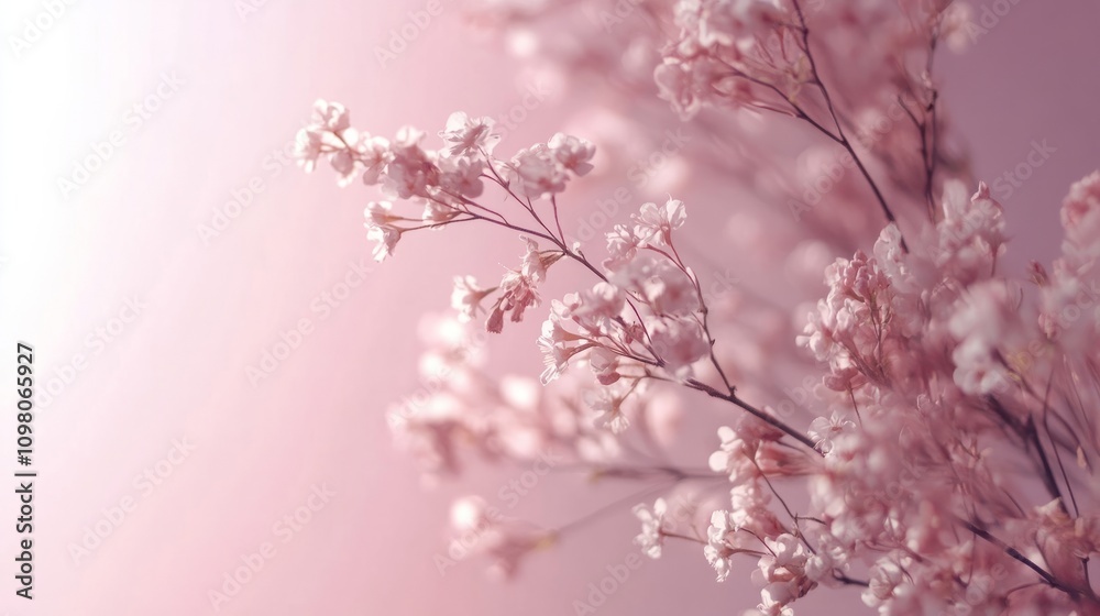 Obraz premium pink blossom background with copyspace