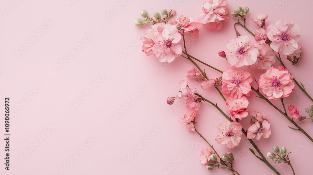 Obraz premium pink blossom background with copyspace