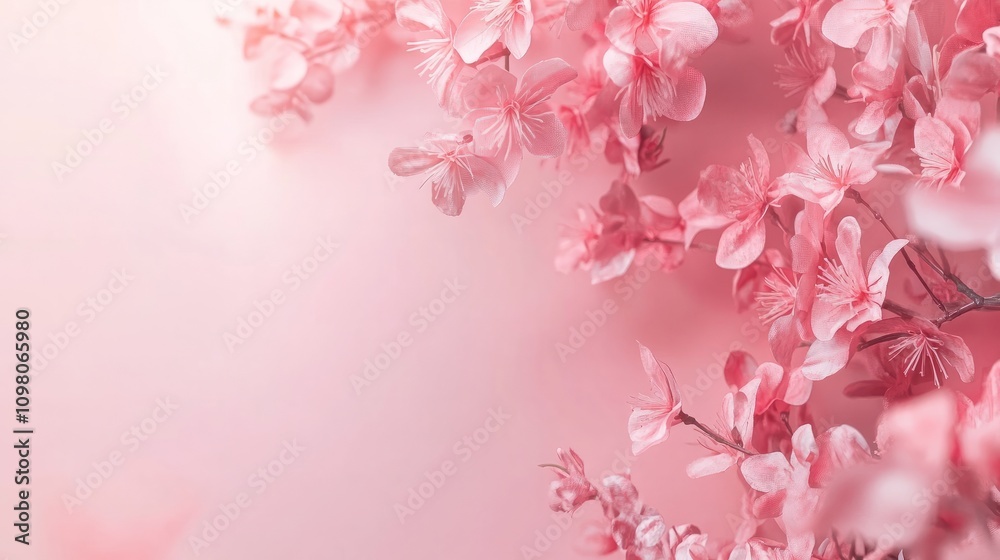 Obraz premium pink blossom background with copyspace