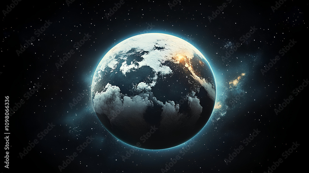 Fototapeta premium Planet in outer space background.