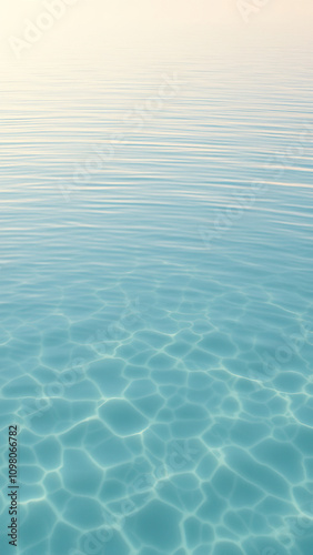 Crystal clear lake water with delicate ripples formed by a gentle breeze, serene landscape, natural beauty, peaceful atmosphere, lake scenery, wind effect