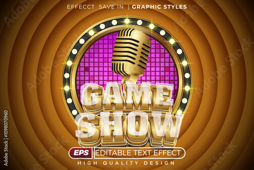 Editable 3d text effect game show