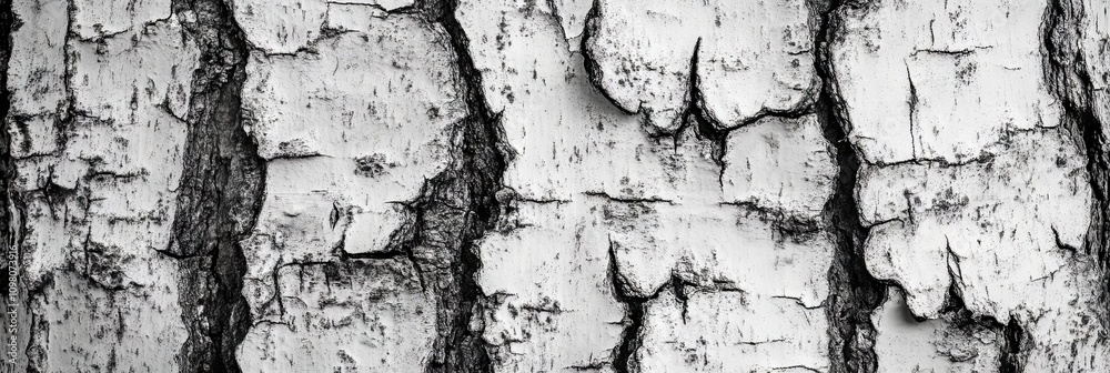 Obraz premium Close Up of Tree Bark Texture - Black and White Photography